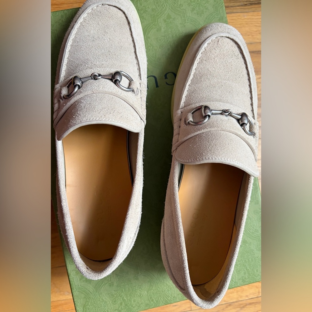 Gucci Horsebit Loafers Suede Oatmeal 8M/9.5W - Picture 6 of 9